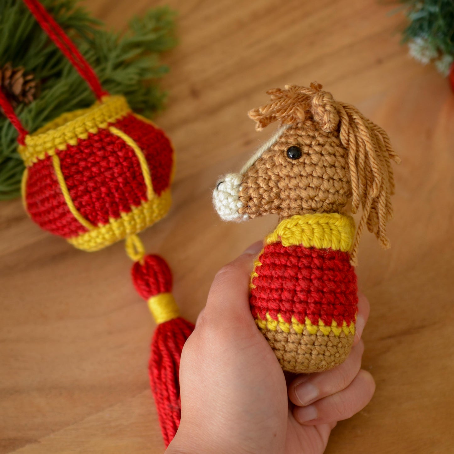 Lunar New Year Horse and Lantern Crochet Pattern