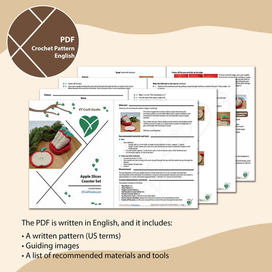 Apple Slices Coaster Set Crochet Pattern