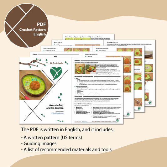 Avocado Tray and Pin Cushion Crochet Pattern