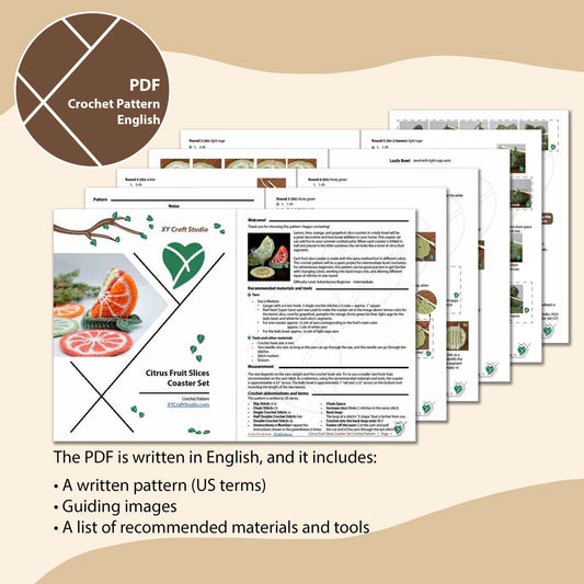 Citrus Slices Coaster Set Crochet Pattern