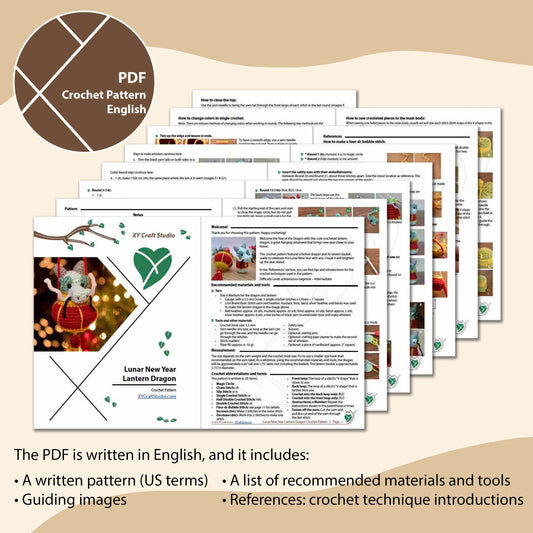 Lunar New Year Dragon and Lantern Crochet Pattern