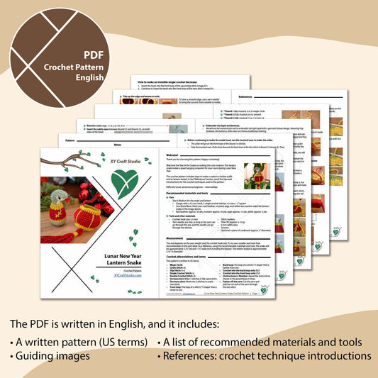 Lunar New Year Snake and Lantern Crochet Pattern