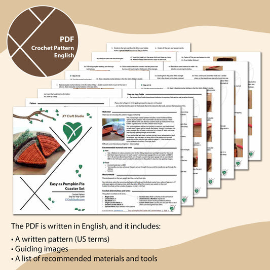 Pumpkin Pie Coaster Set Crochet Pattern