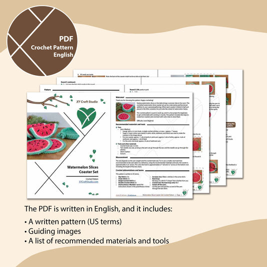 Watermelon Coaster Set Crochet Pattern