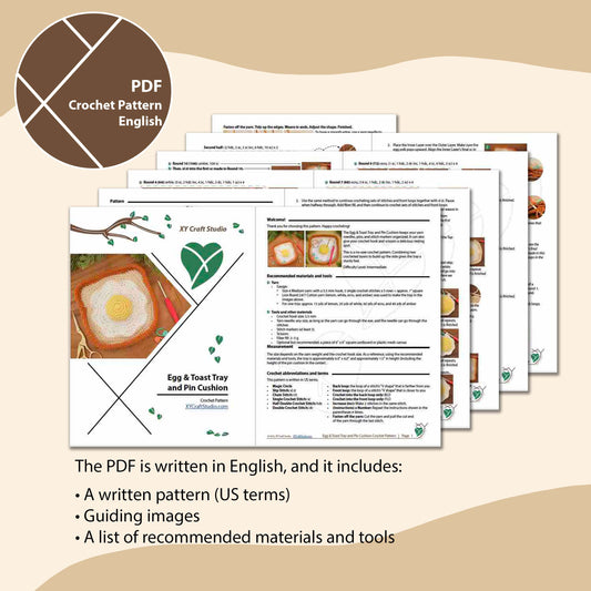 Egg and Toast Tray with Pin Cushion Crochet Pattern