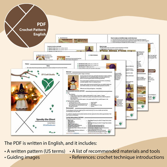 Spooky the Ghost crochet pattern PDF preview mock up
