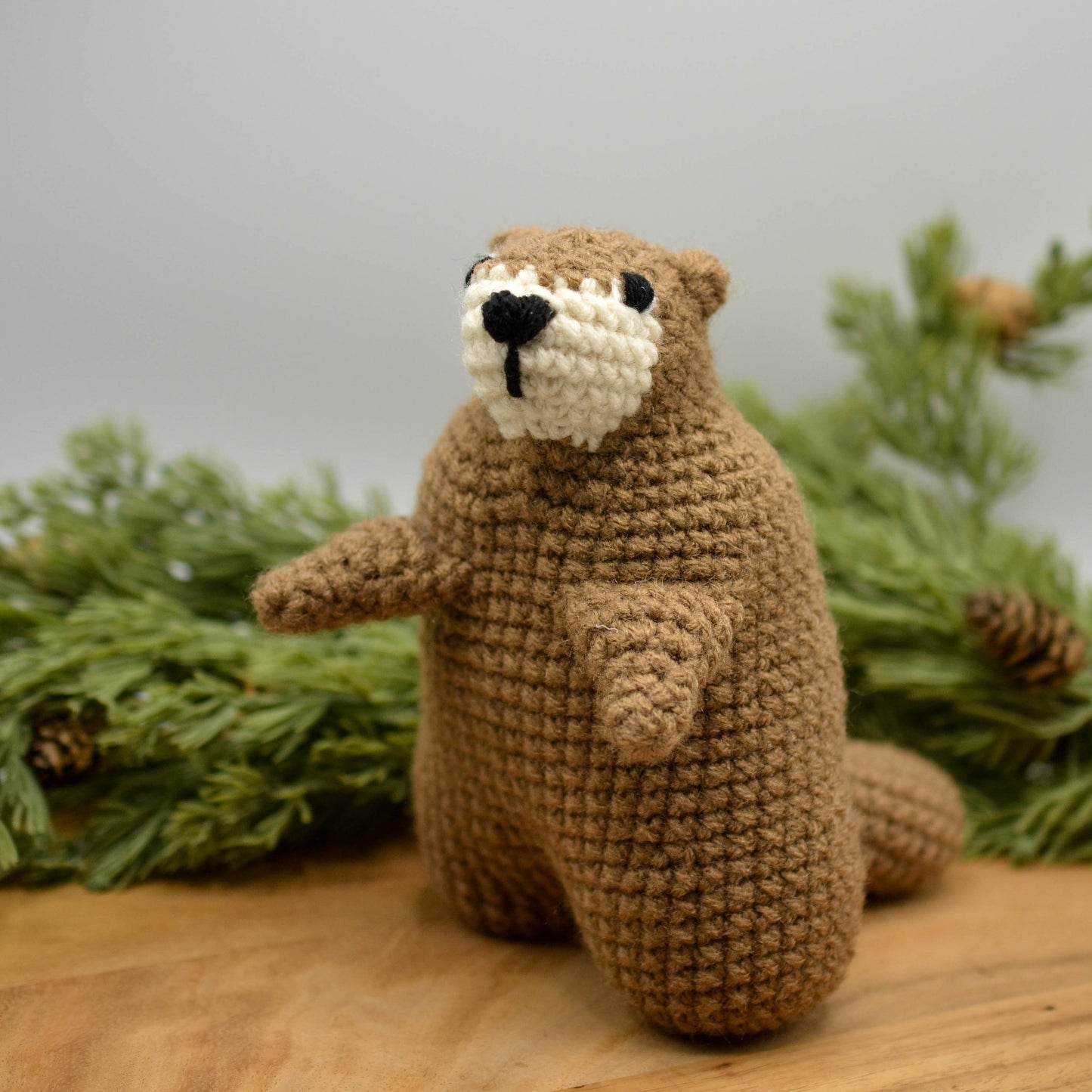 Turbo the Groundhog with a Handy Basket Crochet Pattern