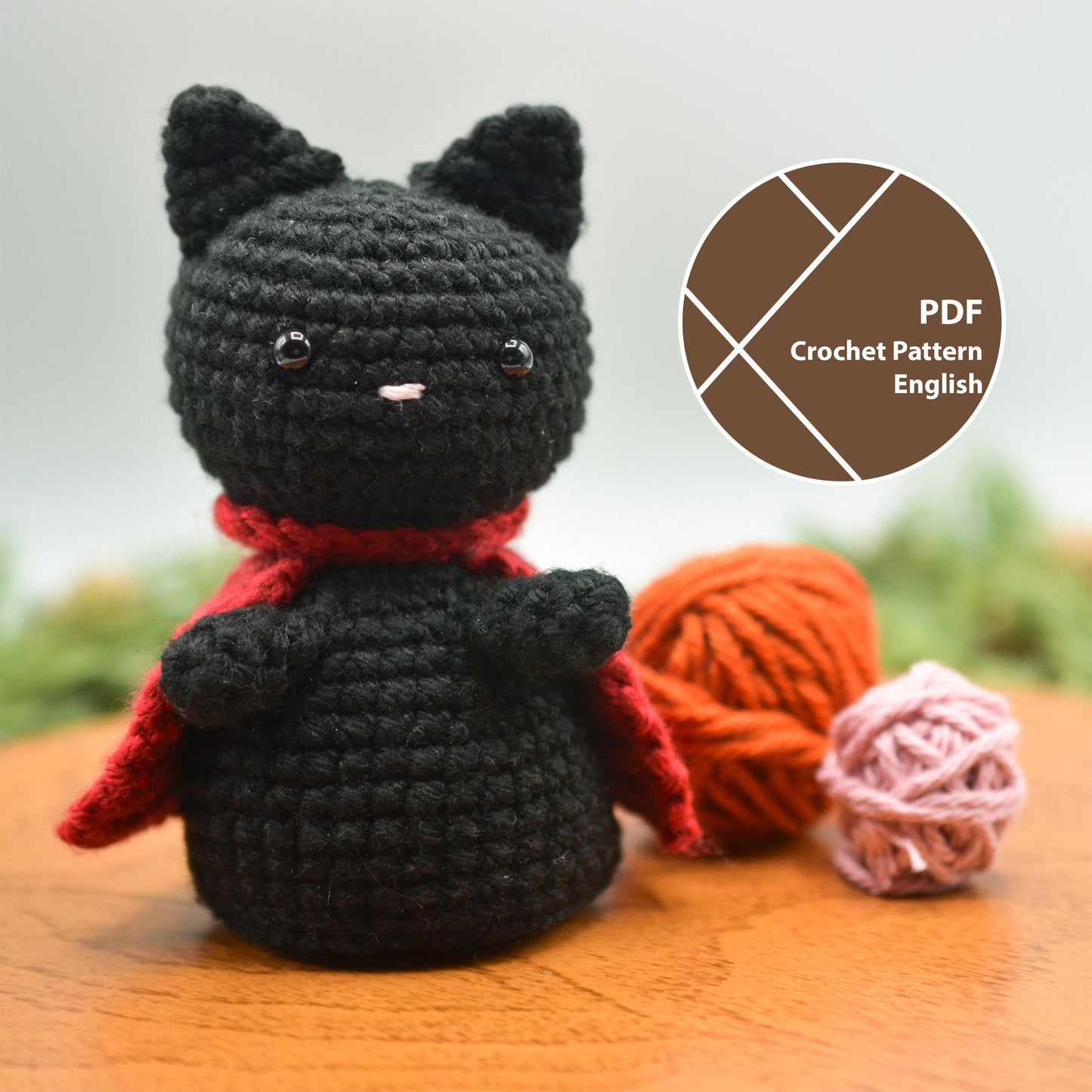 Halloween Crochet Pattern: Black Cat Amigurumi (PDF)