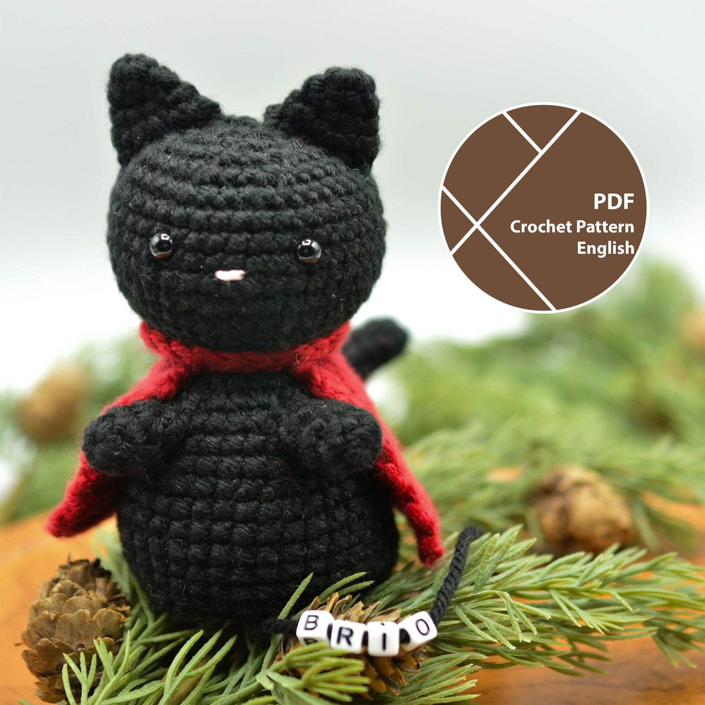 Halloween Crochet Pattern: Black Cat Amigurumi (PDF)