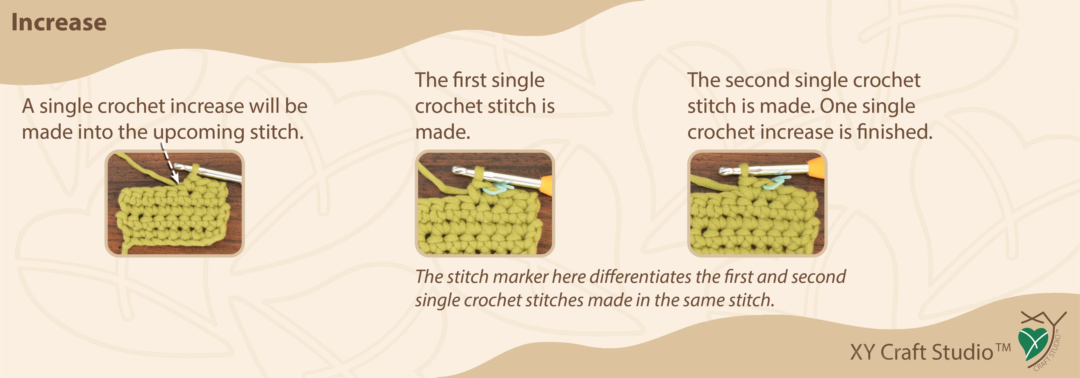 Making an Increase | Crochet Beginner's Guide – XY Craft Studio