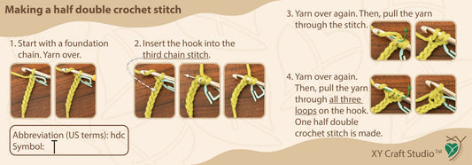 Making a half double crochet stitch
