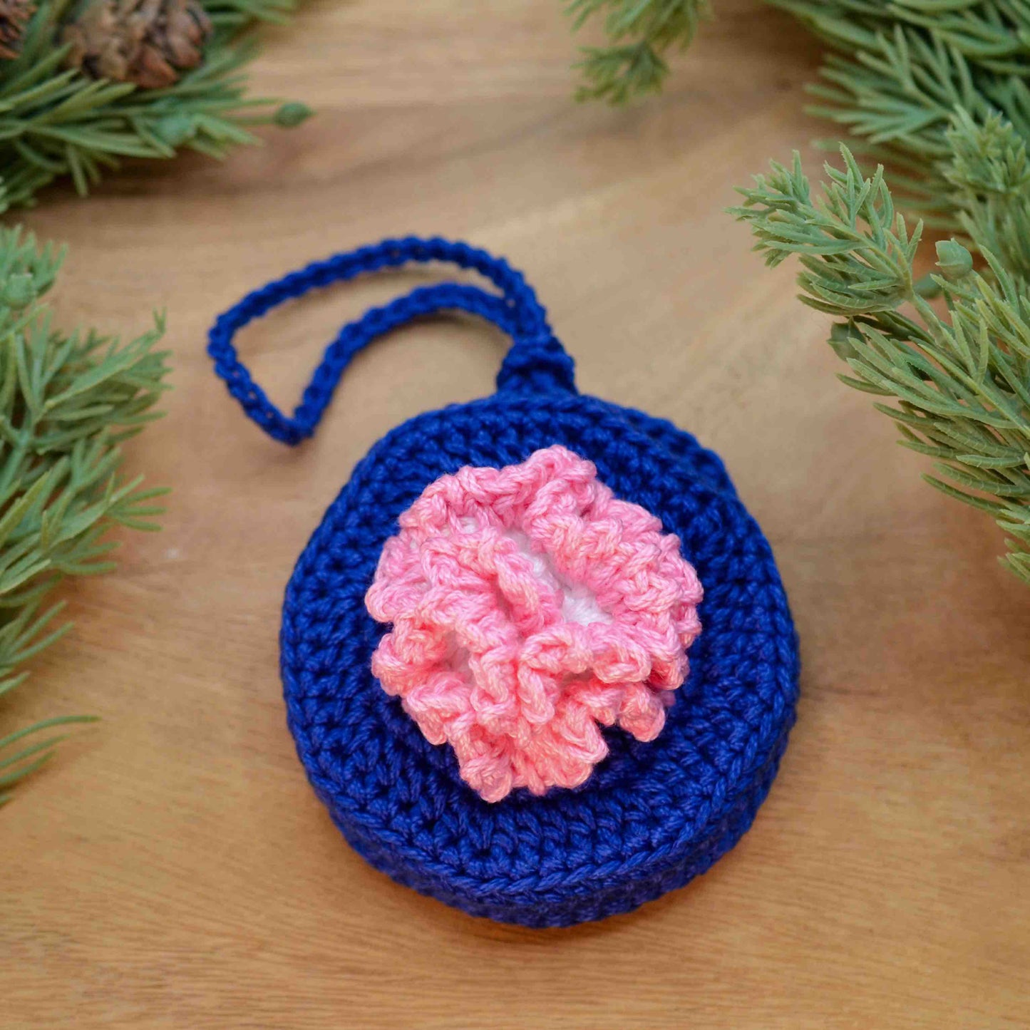 Carnation Pouch Bag Charm Crochet Pattern | January Birth Month Flower