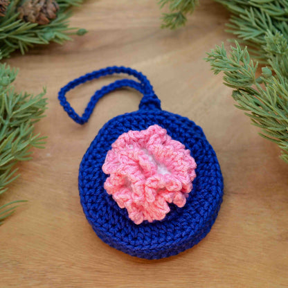 Carnation Pouch Bag Charm Crochet Pattern | January Birth Month Flower
