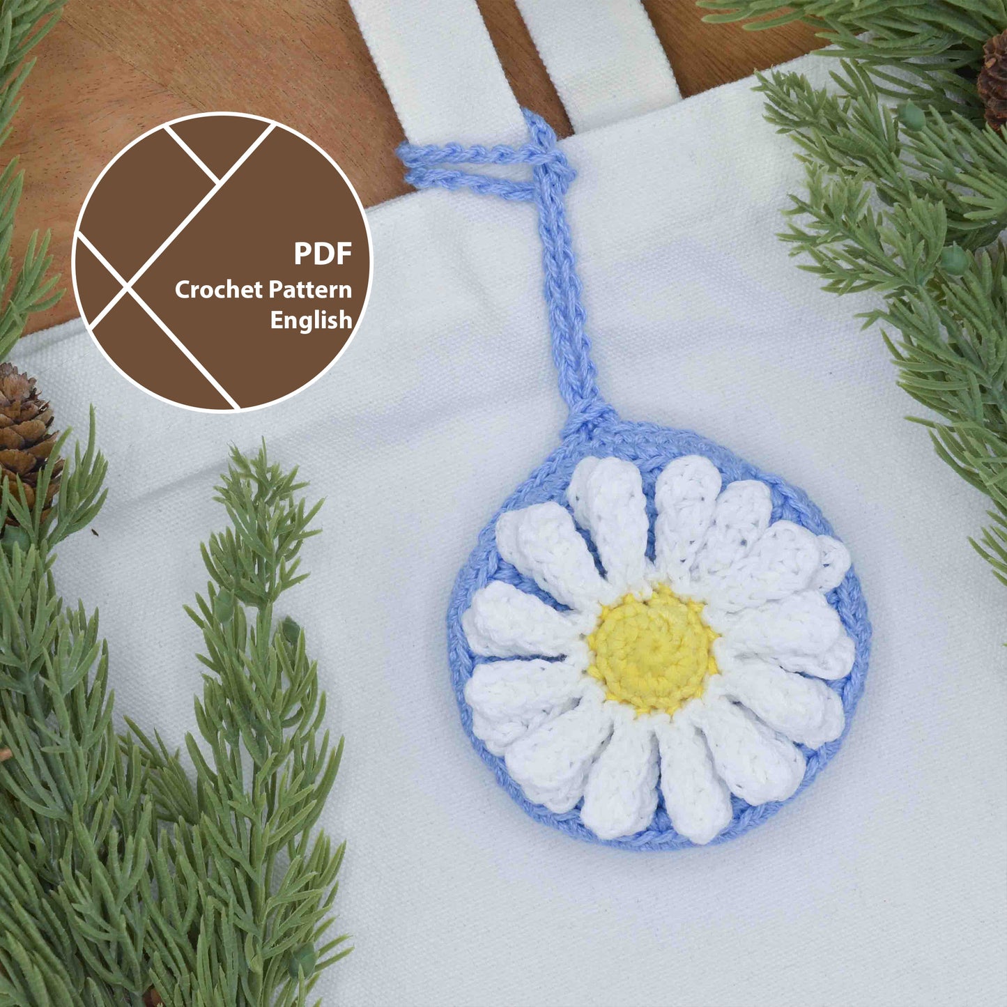 Daisy Pouch Bag Charm Crochet Pattern