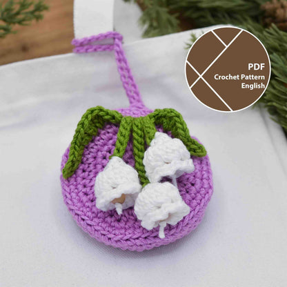 Lily of the Valley Pouch Bag Charm Crochet Pattern