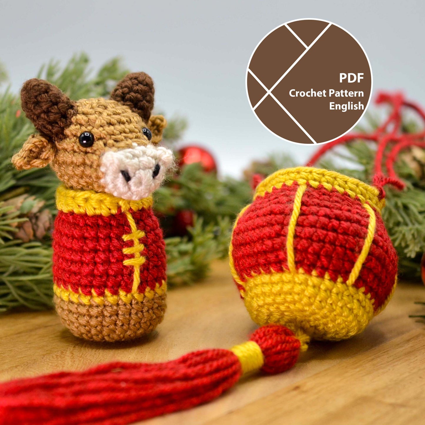 Lunar New Year Ox and Lantern Crochet Pattern
