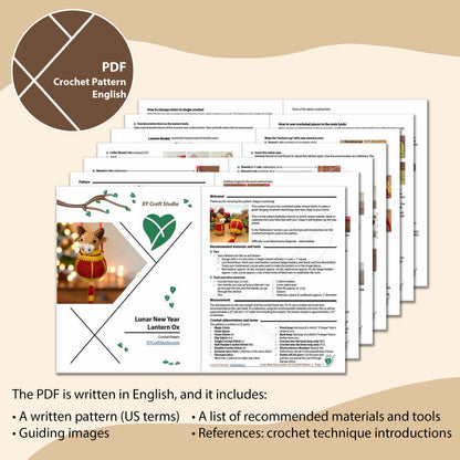 Lunar New Year Ox and Lantern Crochet Pattern