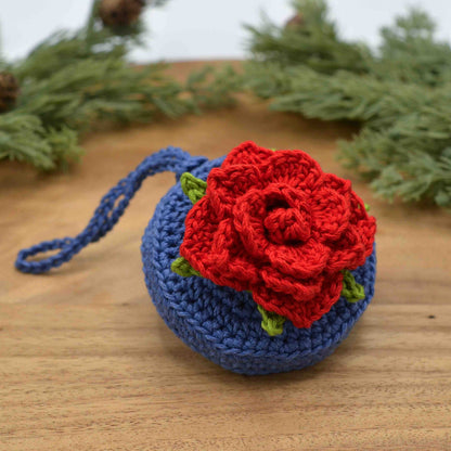 Rose Pouch Bag Charm Crochet Pattern