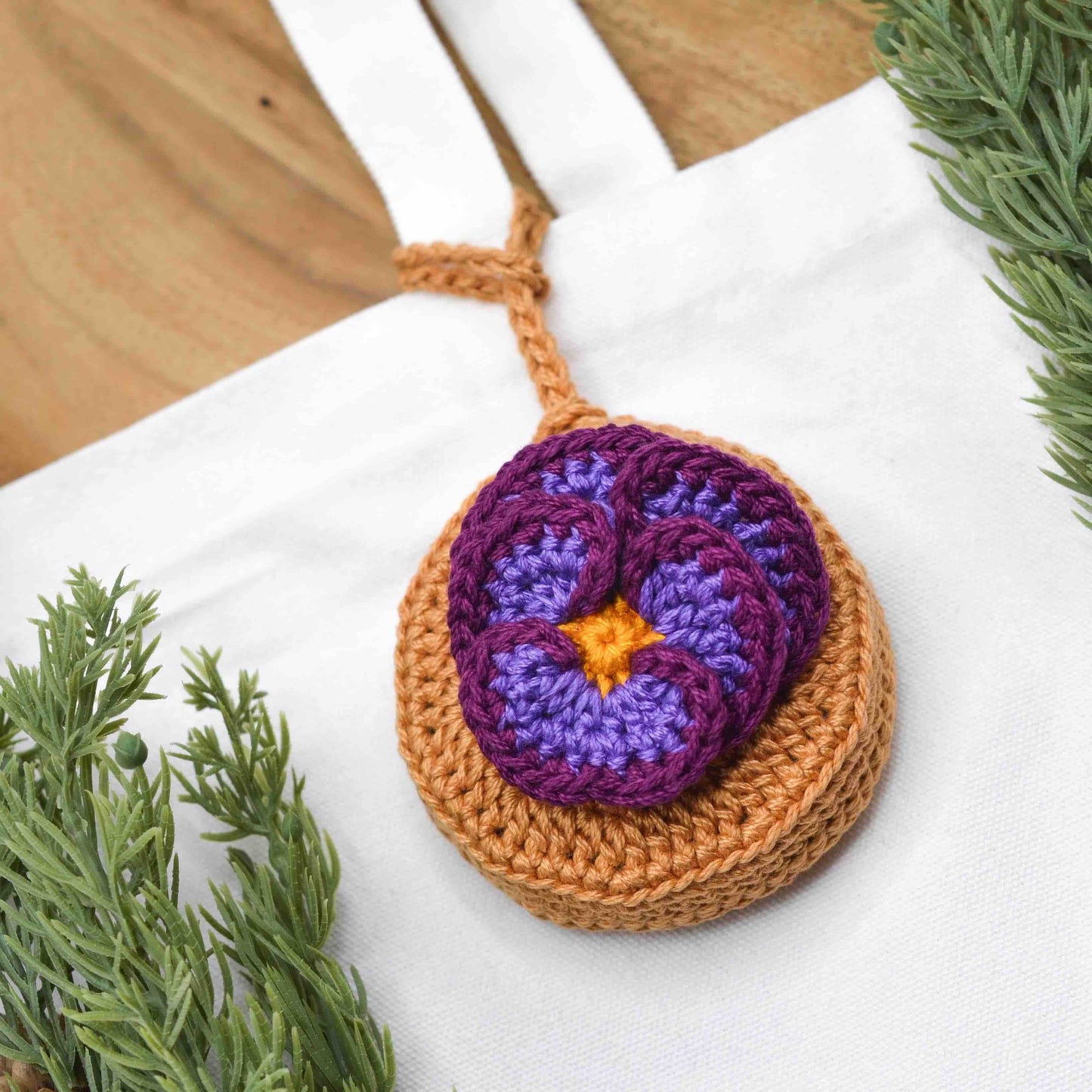 Violet Pouch Bag Charm Crochet Pattern