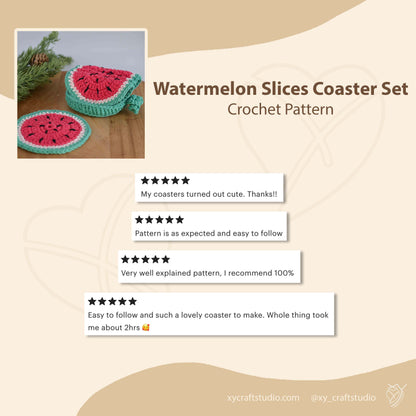 Watermelon Coaster Set Crochet Pattern