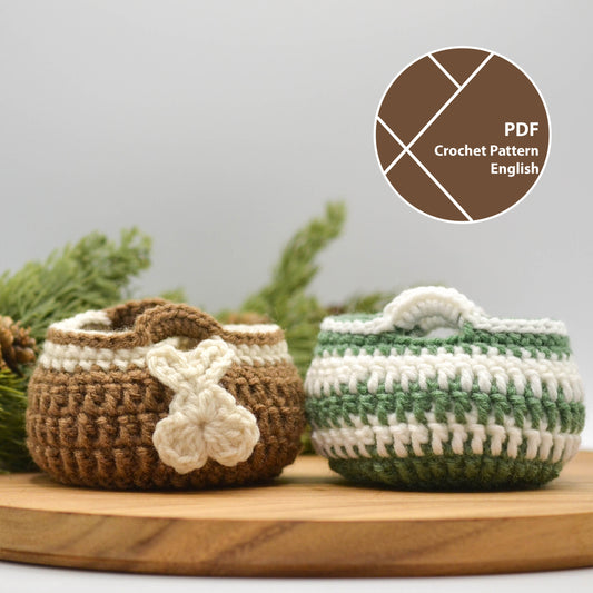 Potbellied Basket with a Bunny Applique Crochet Pattern