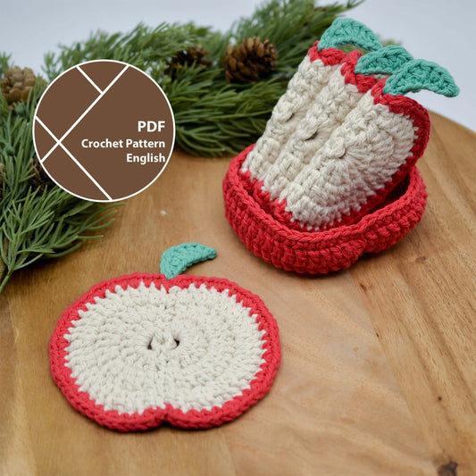 Apple Slices Coaster Set Crochet Pattern