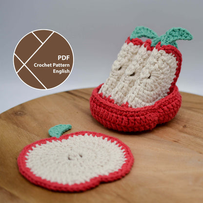 Apple Slices Coaster Set Crochet Pattern