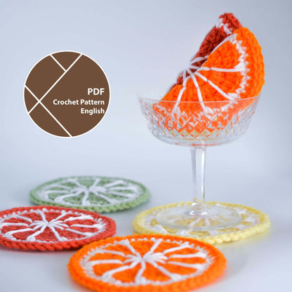 Citrus Slices Coaster Set Crochet Pattern