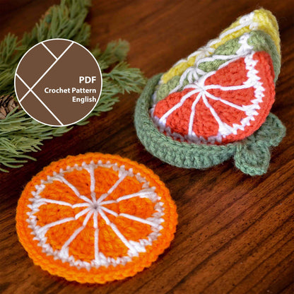 Citrus Slices Coaster Set Crochet Pattern