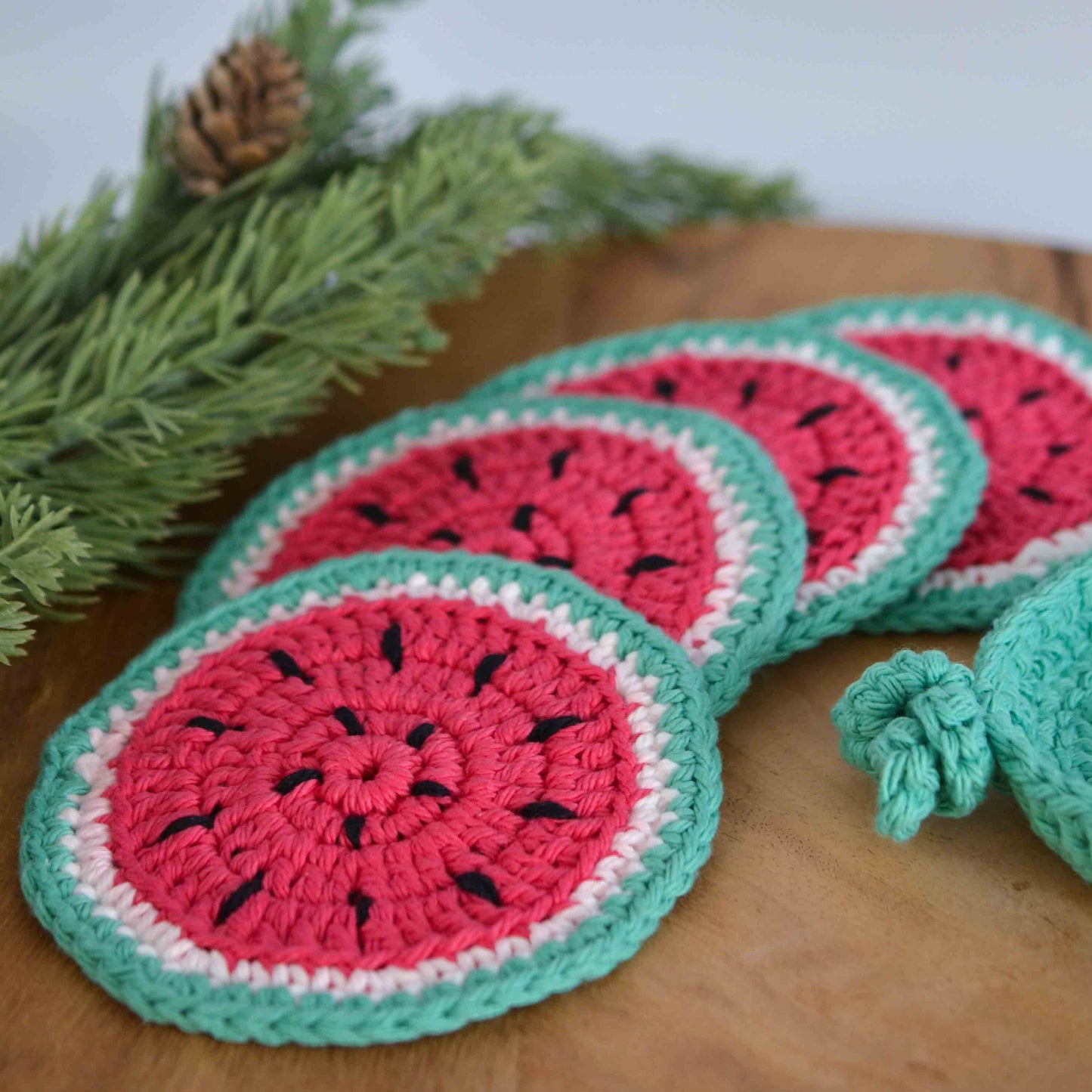 Watermelon Coaster Set Crochet Pattern