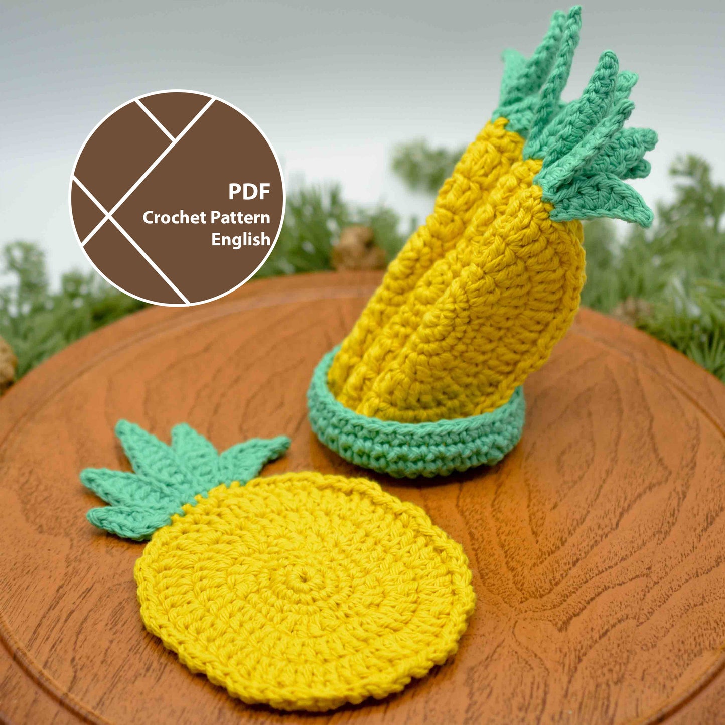 Pineapple Slices Coaster Set Crochet Pattern