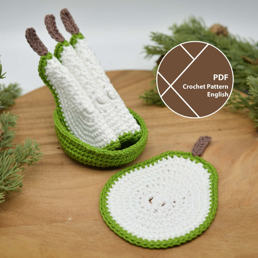 Pear Slices Coaster Set Crochet Pattern