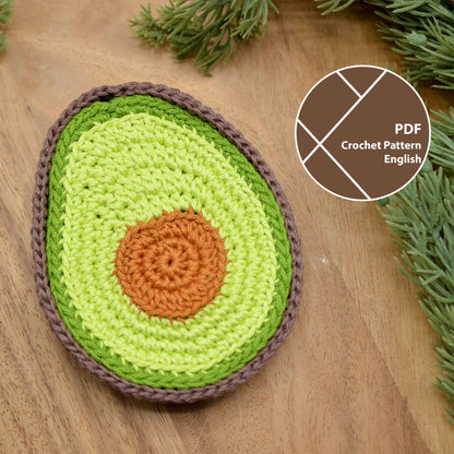 Avocado Coaster Set Crochet Pattern