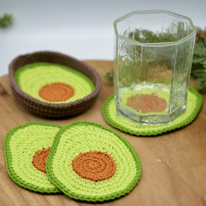 Avocado Coaster Set Crochet Pattern