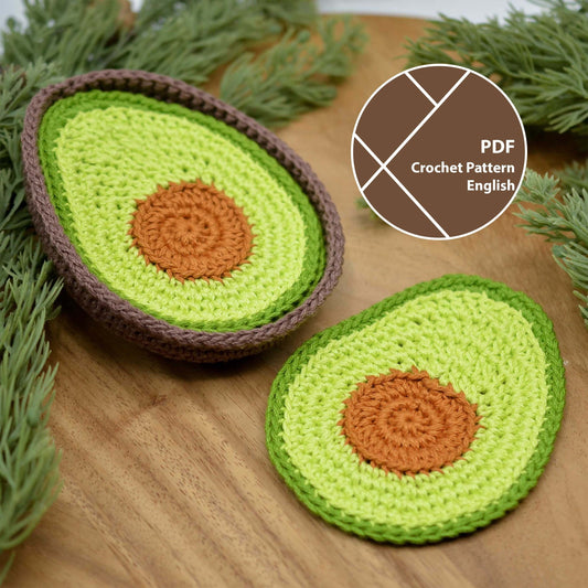 Avocado Coaster Set Crochet Pattern