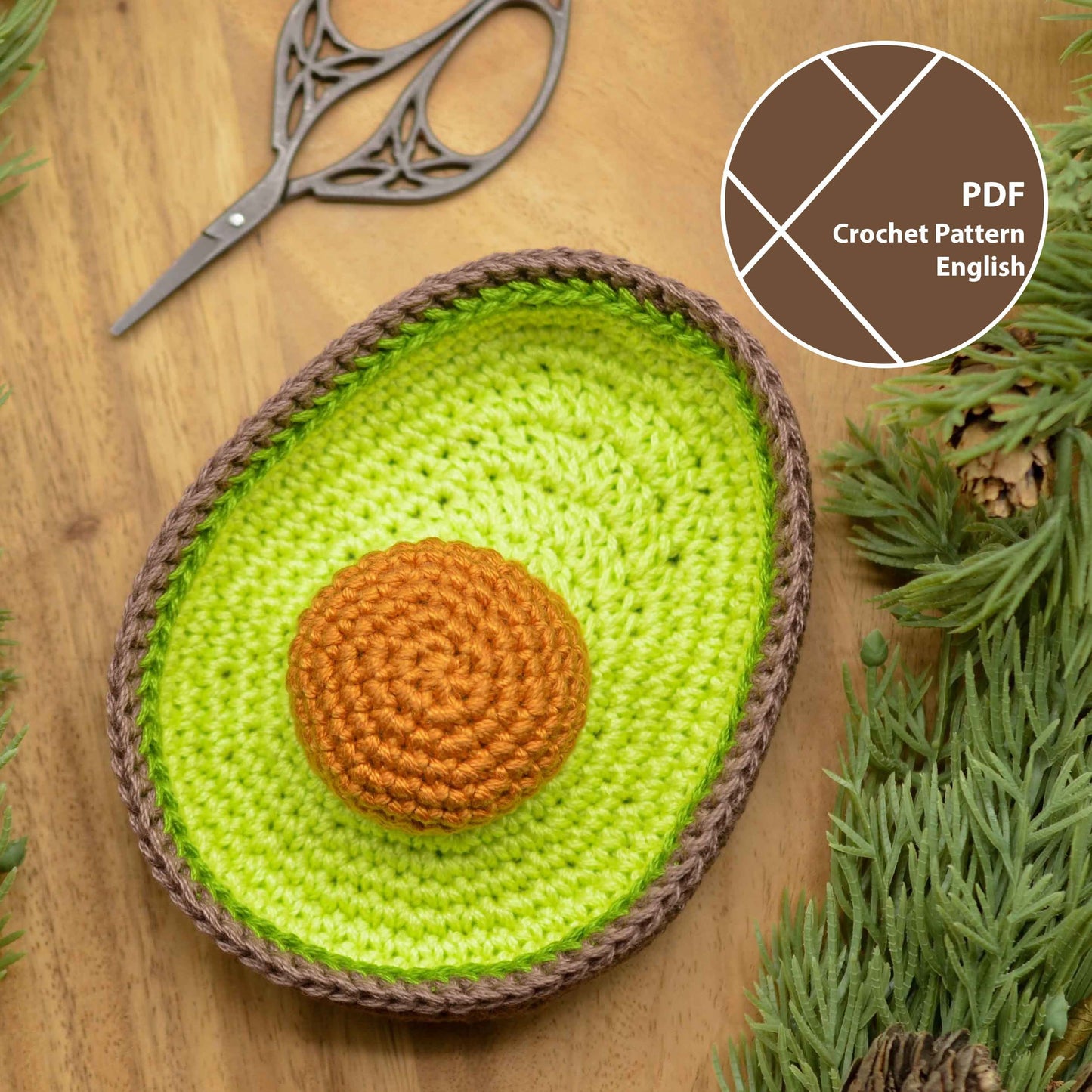 Avocado Tray and Pin Cushion Crochet Pattern